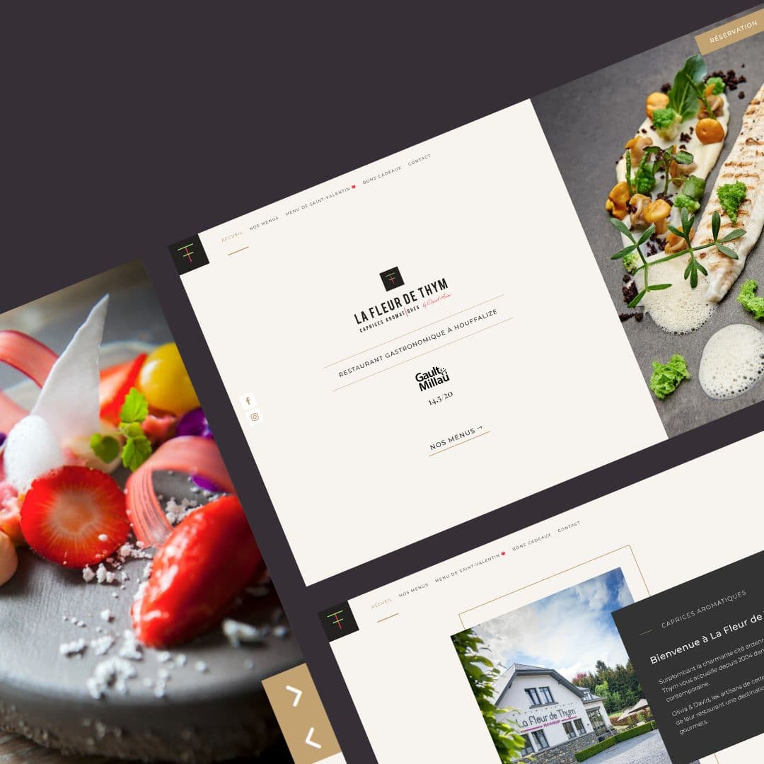 Création du site internet pour un restaurant gastronomique à Houffalize, La Fleur de Thym